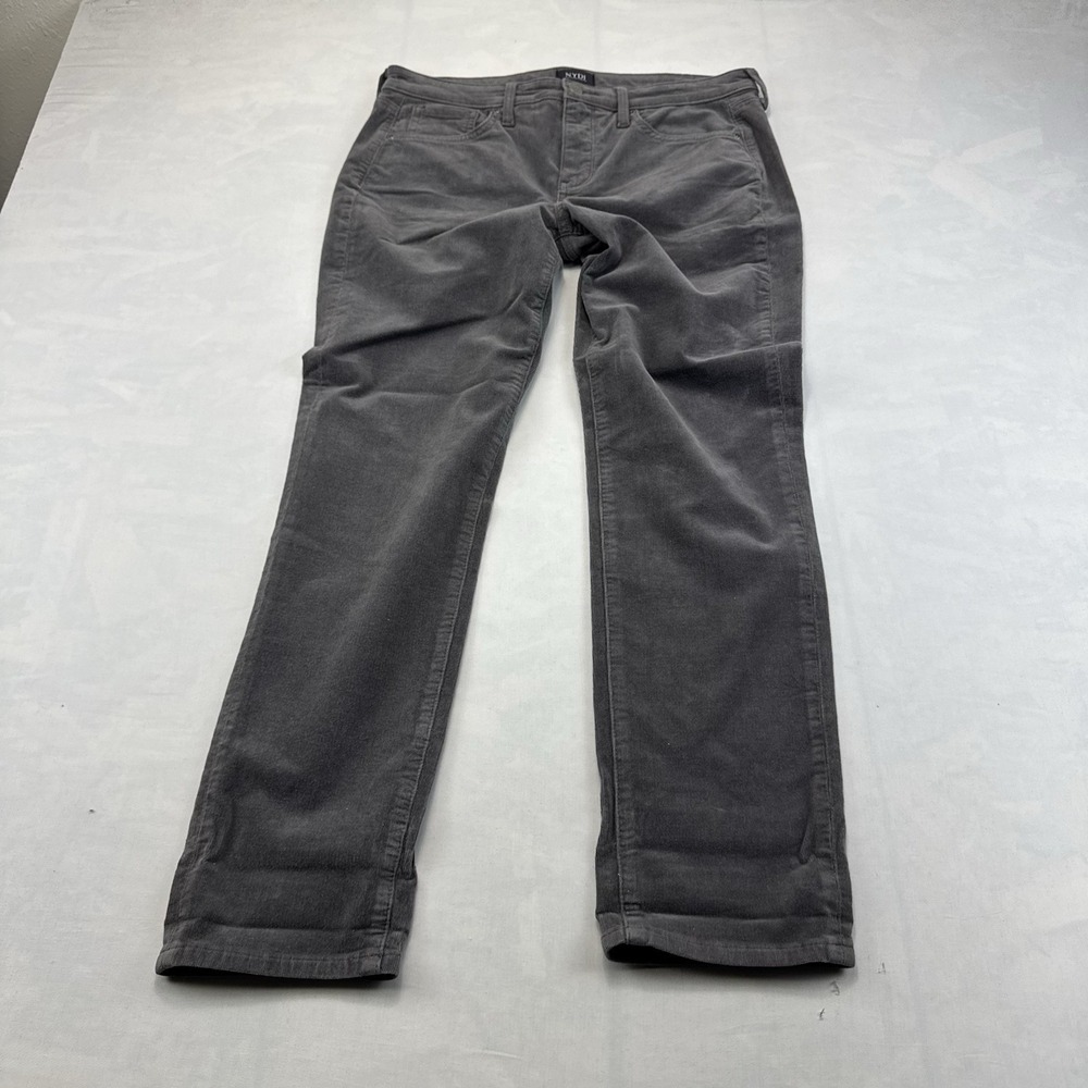 NYDJ Womens 6 Gray Corduroy Pants Straight Leg Stretch Casual Fall Winter